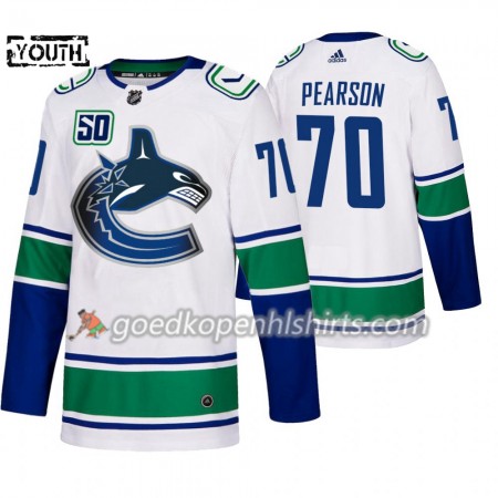 Vancouver Canucks Tanner Pearson 70 50th Anniversary Adidas 2019-2020 Wit Authentic Shirt - Kinderen